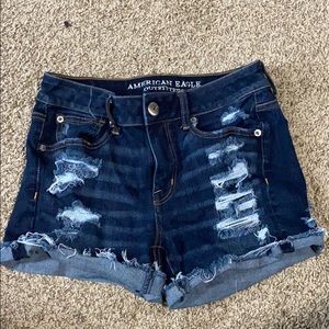 High rise ripped American eagle shorts